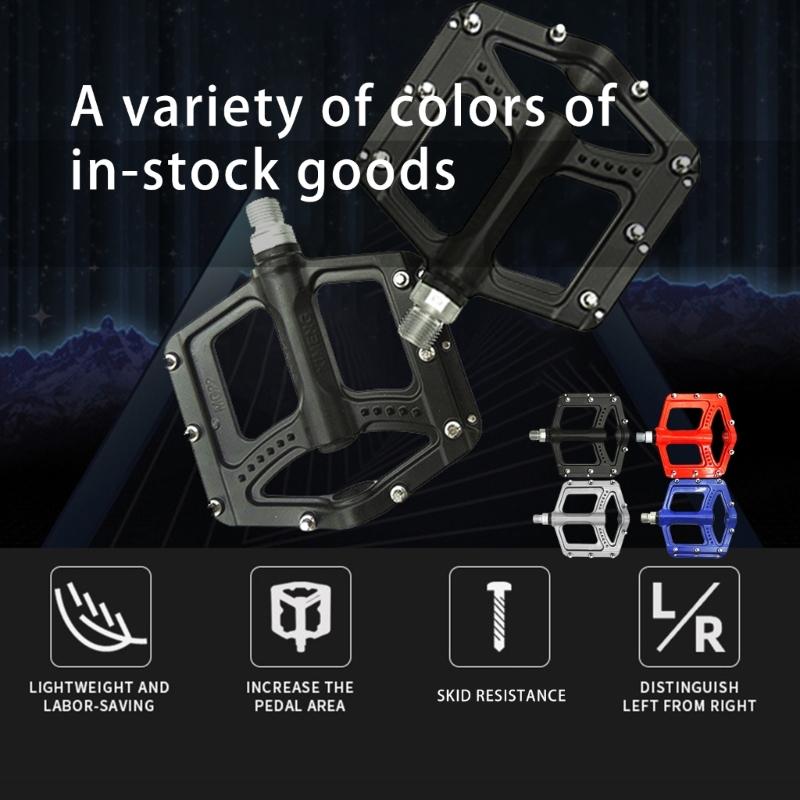 Nonslip Bicycles Pedals Flat Platform Three Bearing Footboards 9/16Inch Thread Mountain Bicycles Footrest Bikes Pedals