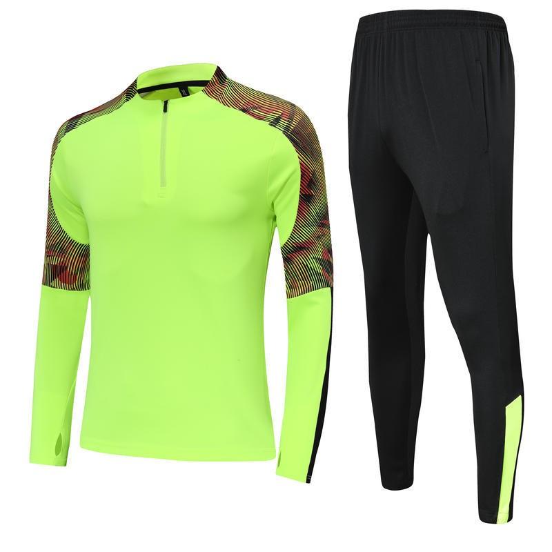 Men Women Quick-Dry Sports Training Set Long Sleeve Half-Zip Jacket Pants Running Gym Football Basketball Winter