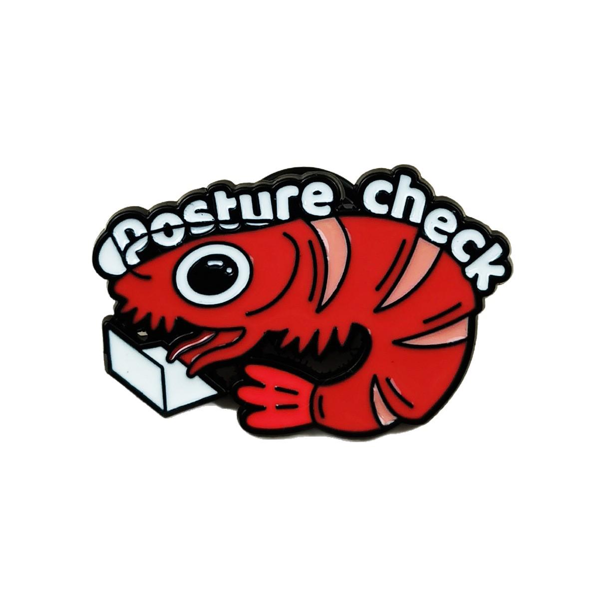 Mantis Shrimp Brooch: Cute Marine Life Cartoon Badge for Backpack Decoration