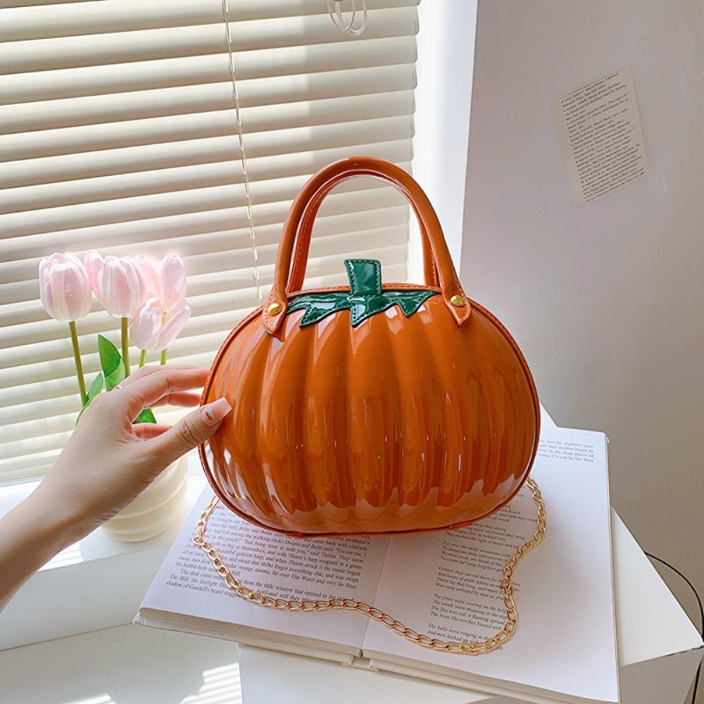 Ziplock Dýňová Taška přes Rameno PU Kůže Crossbody Tote Taška Nastavitelná Taška na Cukroví a Pochoutky Dárek