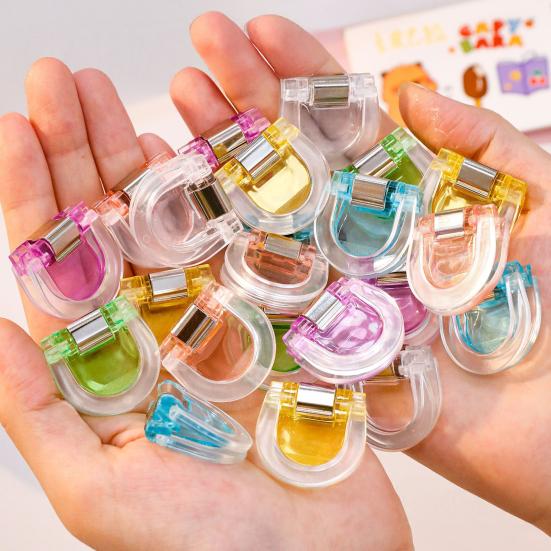 6/12Pcs Mini Transparent Binder Clips Colorful Book Holder Clip Long Tail Handbook Clips for Paper School Office Home