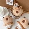 Capybara Plush Keychain Ice Cream Cone Cartoon Soft Creative Bag Pendant Desk Decor Doll Gift Stuffed Animal Accessories