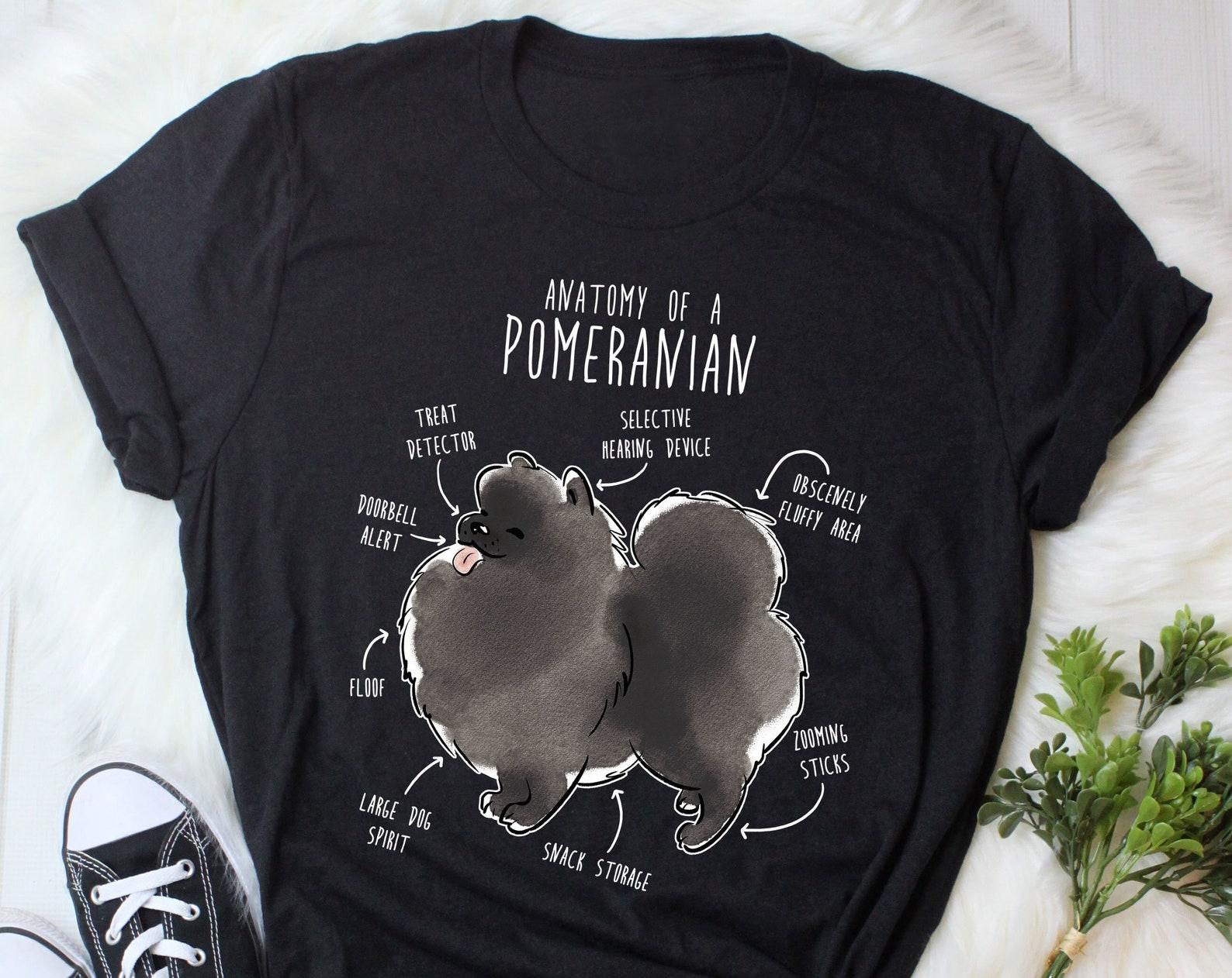 Black Pomeranian Shirt, , Funny Dog Lover Gift, Cute Pom T-shirt, Pomeranian Tshirt, Pet Tee, Dog Mom, Dog Dad, Dog Anatomy 100