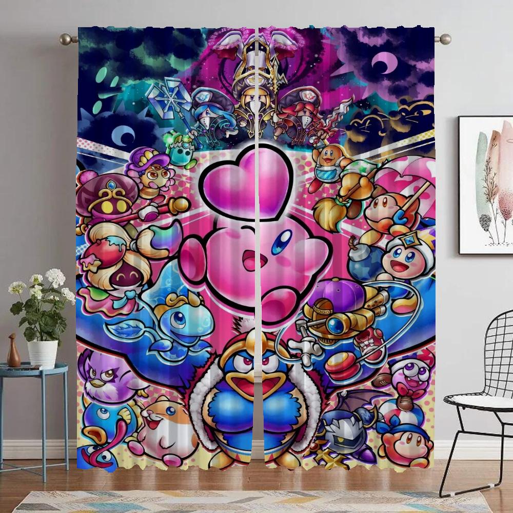 

Partition Kirbys Blackout Curtain for Room 2 Panel Curtains for Bedroom Halloween Decoration Shades Home Interior Curtains Child W50xH70cmx2pcs-CL