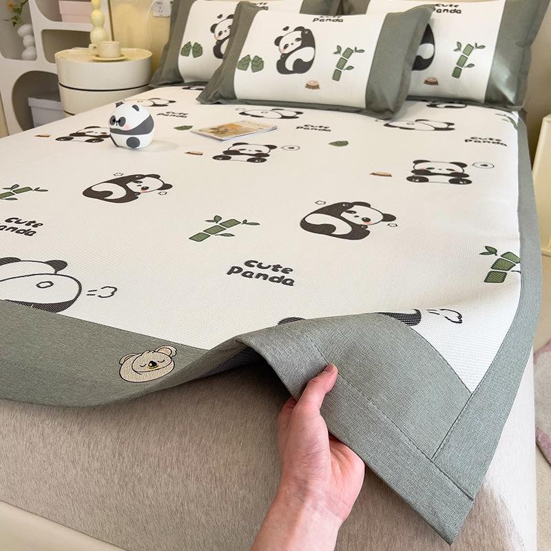 3KS Podložka z ledového hedvábí Letní ratanová podložka Letní podložka na postel Prostěradla Skládací ledové hedvábí Manželská postel Klimatizační podložka