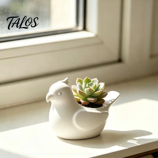 Healing Style Home Decor Bird Shape Flowerpot, Handheld Size Durable PLA Flower Pot, Cute Animal Pot 3D Printed Creative Planter, for Office