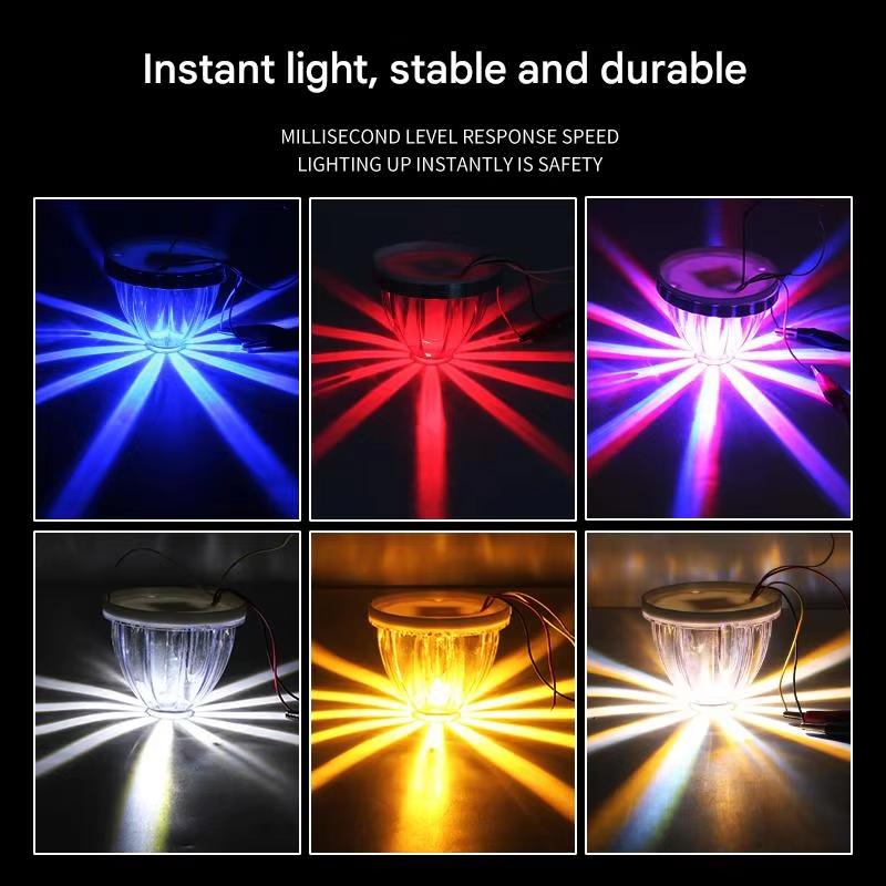 2PCS LED Trailer Lights Dual Color Watermelon Light Truck Side Marker Indicators Warning Lamp with Strobe Truck Side Lamp