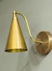 Mid-Century Modern Brass Wall Sconce – Handmade Raw Brass Light Fixture – Minimalist Wall Lamp for Bedroom or Living Room