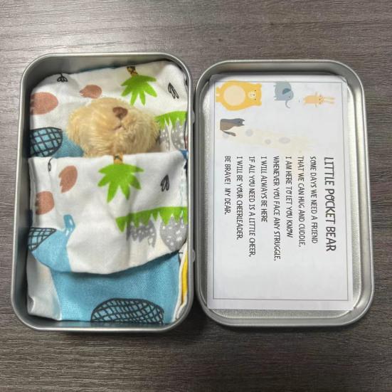 Plush Doll Personalized Gift Box Mini Stuffed Bear Set Soft Stress-Relief Companion for Teens Portable Cute Birthday Christmas Gift Comfort Security