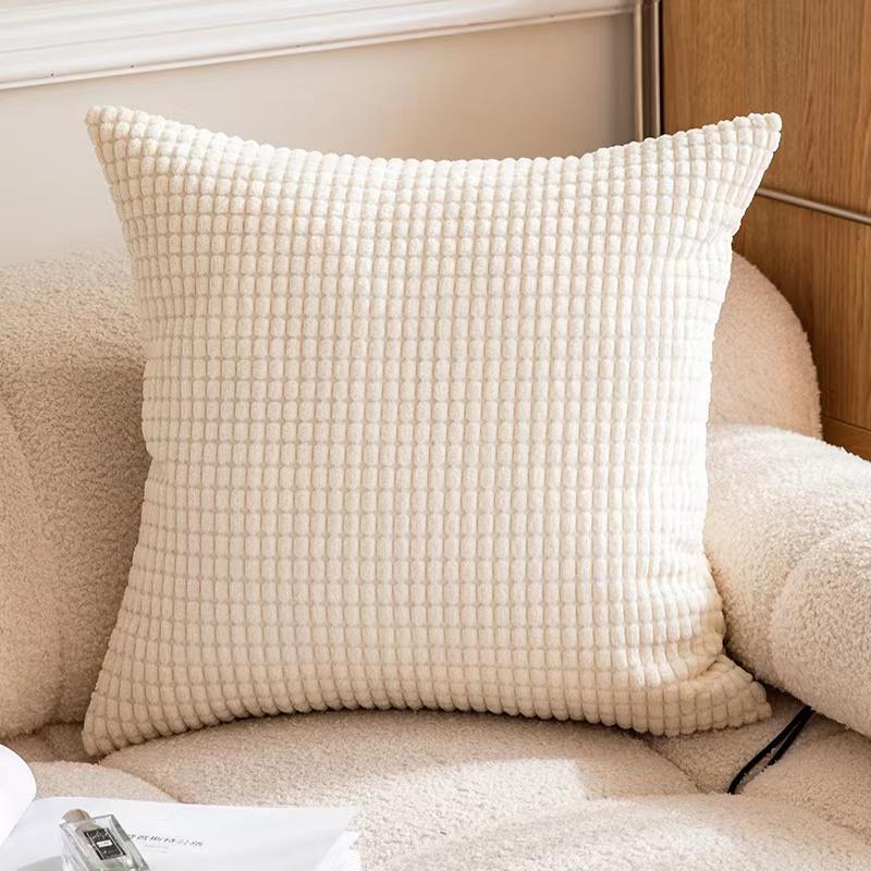 1pc 17.72×17.72inch Corduroy Big Corn Kernel Plush Cushion Cover Sofa Pillow Cover Home Bed Decoration