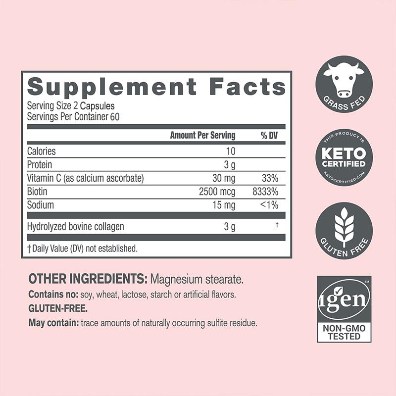 Collagen Tablets Containing Vitamin C and Biotin Support Healthy Skin  Hair and Nails