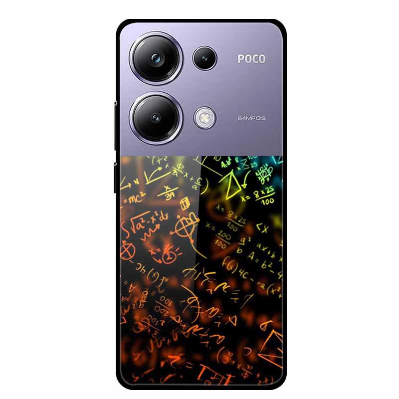 Colorful Aesthetic Tempered Glass Phone Case for Redmi 12 5G & POCO M6 PRO