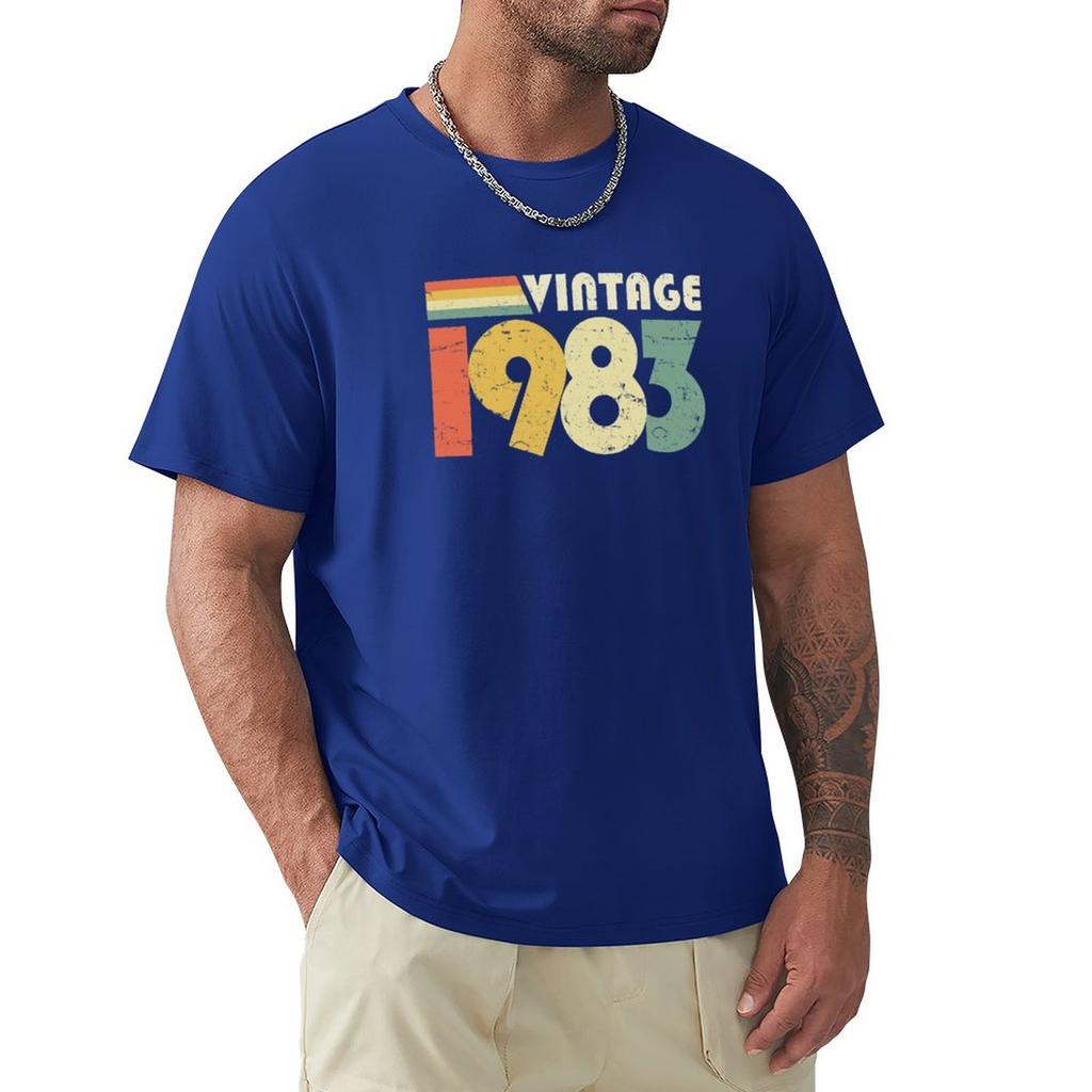 Vintage 1983 40th Birthday Gift Distressed Design TShirt Graphic T Shirts Short Tshirt Mens Plain T Shirts