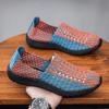 Sneakers Estive da Uomo Nere Treccia Spiaggia Morbide Leggere Scarpe Sportive Casual Tessuto Traspirante Slip on Ballerine