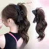 Women's Clip-on Synthetic Wig Bow Half-tied Ponytail Curly Hair Gentle Versatile Shark Clip Wig Fluffy Hair Growth Simulation