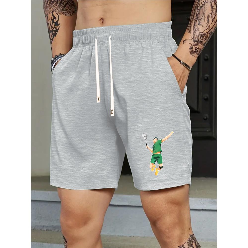 

Basic Daily Wear Men Black Printed Shorts Straight Leg Relaxed Street Style Casual Short Pants XL