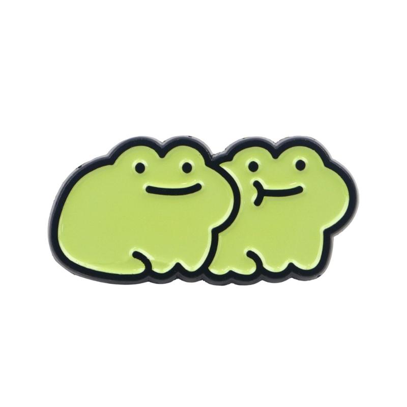Delightful Frogs Pin Stylish Brooch Funny Brooch for Backpacks and Clothing Accessories Ideal for Kids and Adults