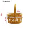 Portable Fruit Tray Sundries Organizer Breathable Storage Bin Handwoven Bread Storage Basket