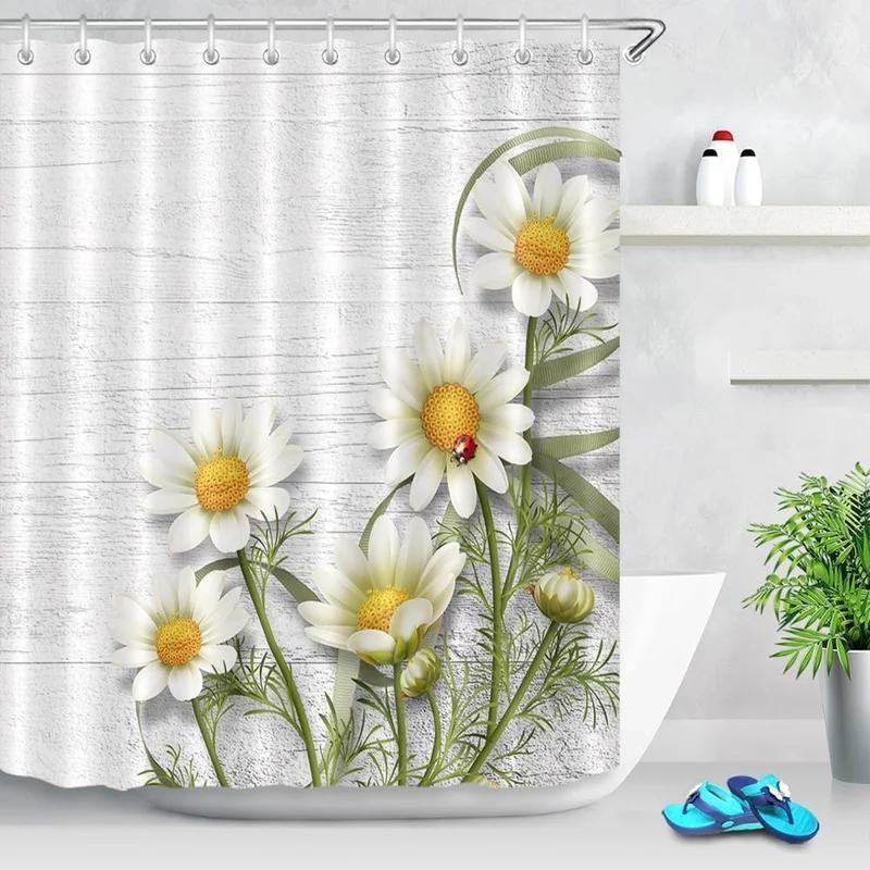 Flower Butterfly Pattern Shower Curtain Waterproof Bathroom Shower Curtains Elephant Bathroom Decor 3d Print Bath Curtain