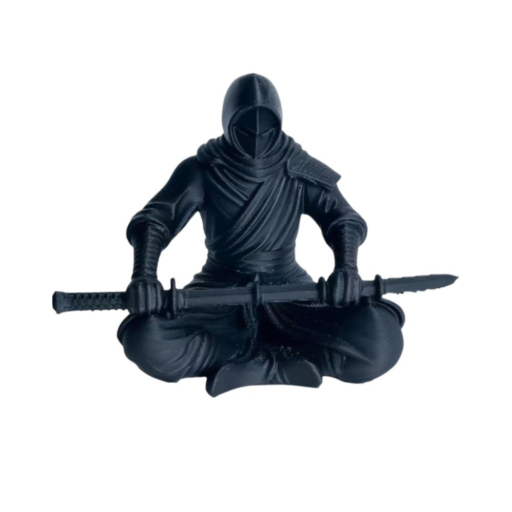 Sitting Pose Warrior Figurine 3D Printed Samurai Sculpture Creative Ninja Ornaments Home