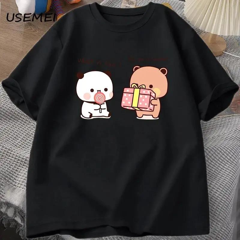 Anime Cartoon Panda Bear Bubu and Dudu T Shirt Kawaii Graphic Printed T Shirt Fashion Crew Neck Plus Size T Shirt Unisex