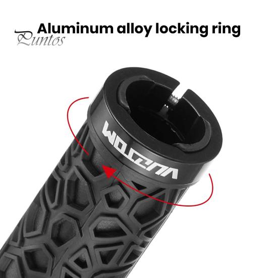 Mountainbike Handlebar Grips 1 Pair Bicycle Handle Bar with Plugs Ergonomic Impact Protection Design Non-Slip Shock-absorbing Single-sided Locking