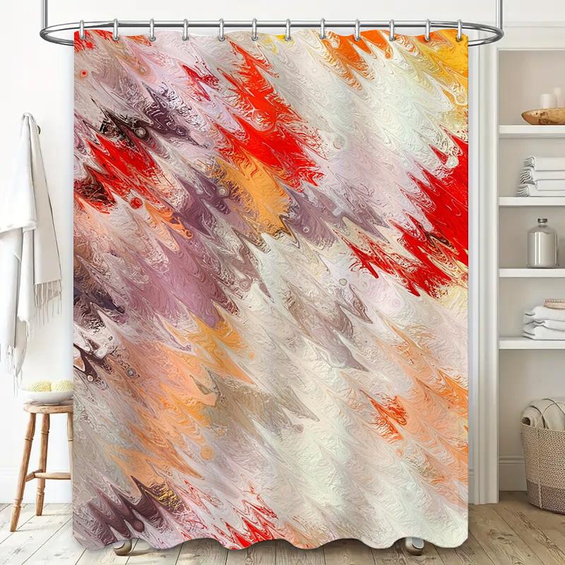 Abstract Brush Stroke Pattern Shower Curtain Waterproof Bathroom Decor Home Decoration Supplies