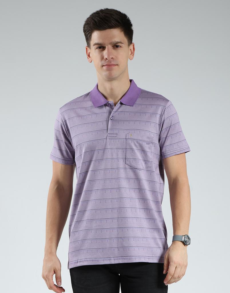 Luxuria Men's Striped Collar Neck T-Shirt