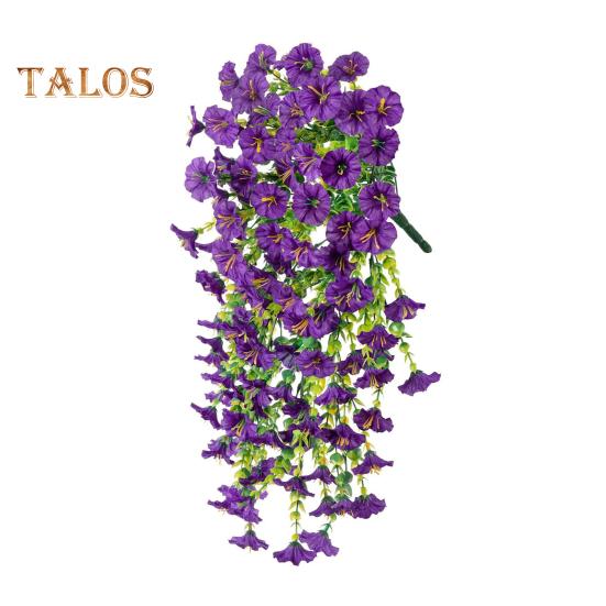 

Искусственные подвесные цветы петунии, устойчивые к ультрафиолетовому излучению, искусственные растения для улицы, искусственная полосатая петуния, весенне-летний декор для дома, каминной двери, крыльца, патио фиолетовый