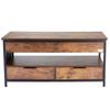 Lift Top Coffee Table 39.4" Rectangle Coffee Table with Light & USB Brown