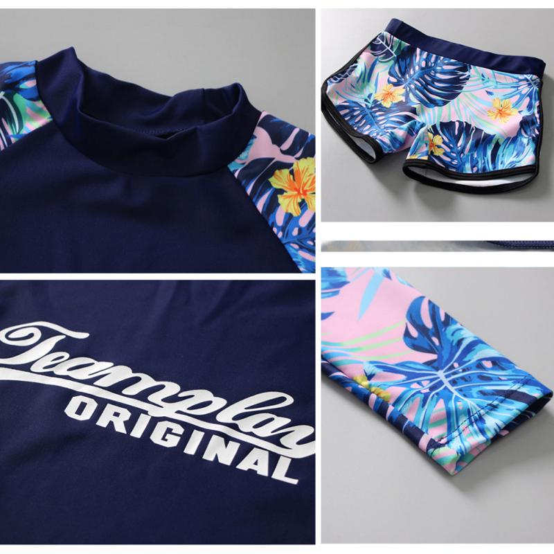 Kids Boys Girls Quick Dry Sunscreen Long Sleeve Swimwear Pants Shorts Set