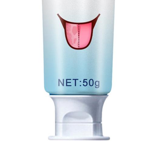 50g/Set Tongue Cleaner Simple Operation Ergonomics Handle Portable Tongue Cleansing Gel Brush for Unisex