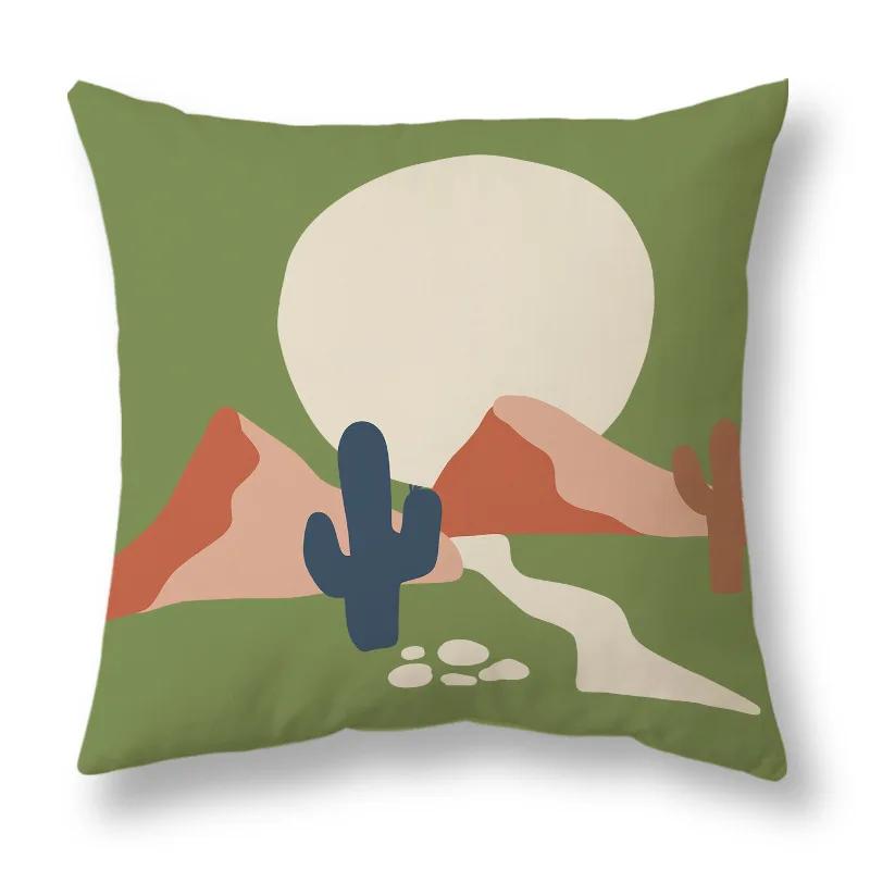 45x45cm Nordic Green Leaf abstract geometric embrace pillowcase Comfortable sofa Office Seat cushion cover Home decor Pillowcase