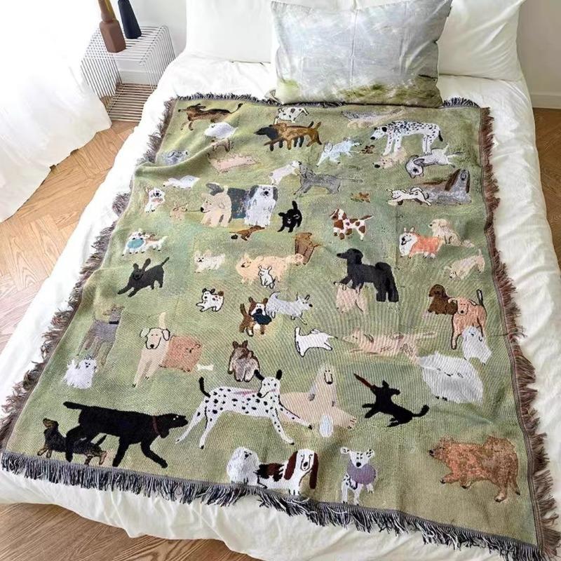 

Camping Aesthetic Blanket Knitted Throw Blanket for Sofa Wall Hanging Nap Outdoor Camping Decor