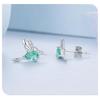 Avle S925 Sterling Silver Light Green Teardrop Hummingbird Earrings
