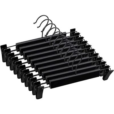 Pants Hangers with Clips, Skirt Hangers, 360 ° Swivel Hooks Space Saving Hangers for Pants, Skirts, Clothes, Jeans