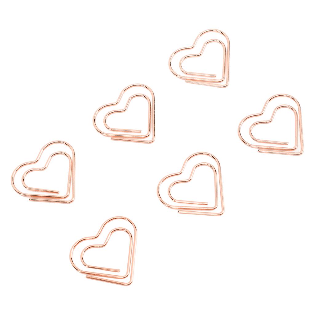 100pcs Hrt Shape Paper Clips Cute Metal Paper Clips Portable Adorable Small Paper Clips for Document Organization