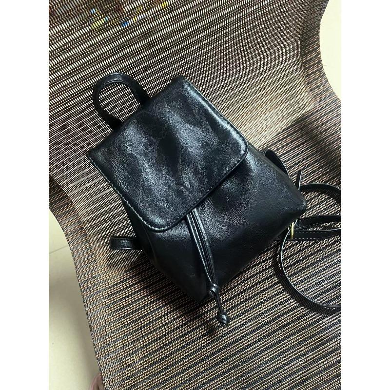 Compact texture retro brown backpack new simple versatile shoulder bag