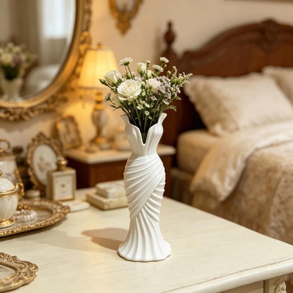 Flower Arrangement 3D Printed Flower Vases Gown-Shaped Decorative Vase  Home Desktop Decorations