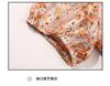 Summer Fashion V-neck Short-sleeved Long Dress with Temperament for Aging Women