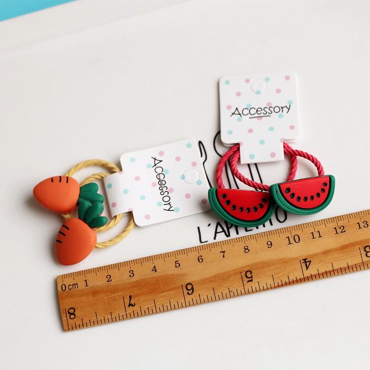 2PCS New Cartoon Cute Cherry Radish Princess Headwear Kids Elastic Hair Bands Children Hair Ties Ropes Girls Accessories Baby Headdress