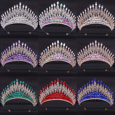 Barockkristalltiaror och kronor Strass Studentdiadem Krona Tiara För Kvinnor Bröllopshåraccessoarer Smyckeskrona