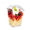 2026 New 5oz Square Mousse Cup Disposable Plastic Dessert Cups with Lid and Spoon for Cake Ice Cream Packaging
