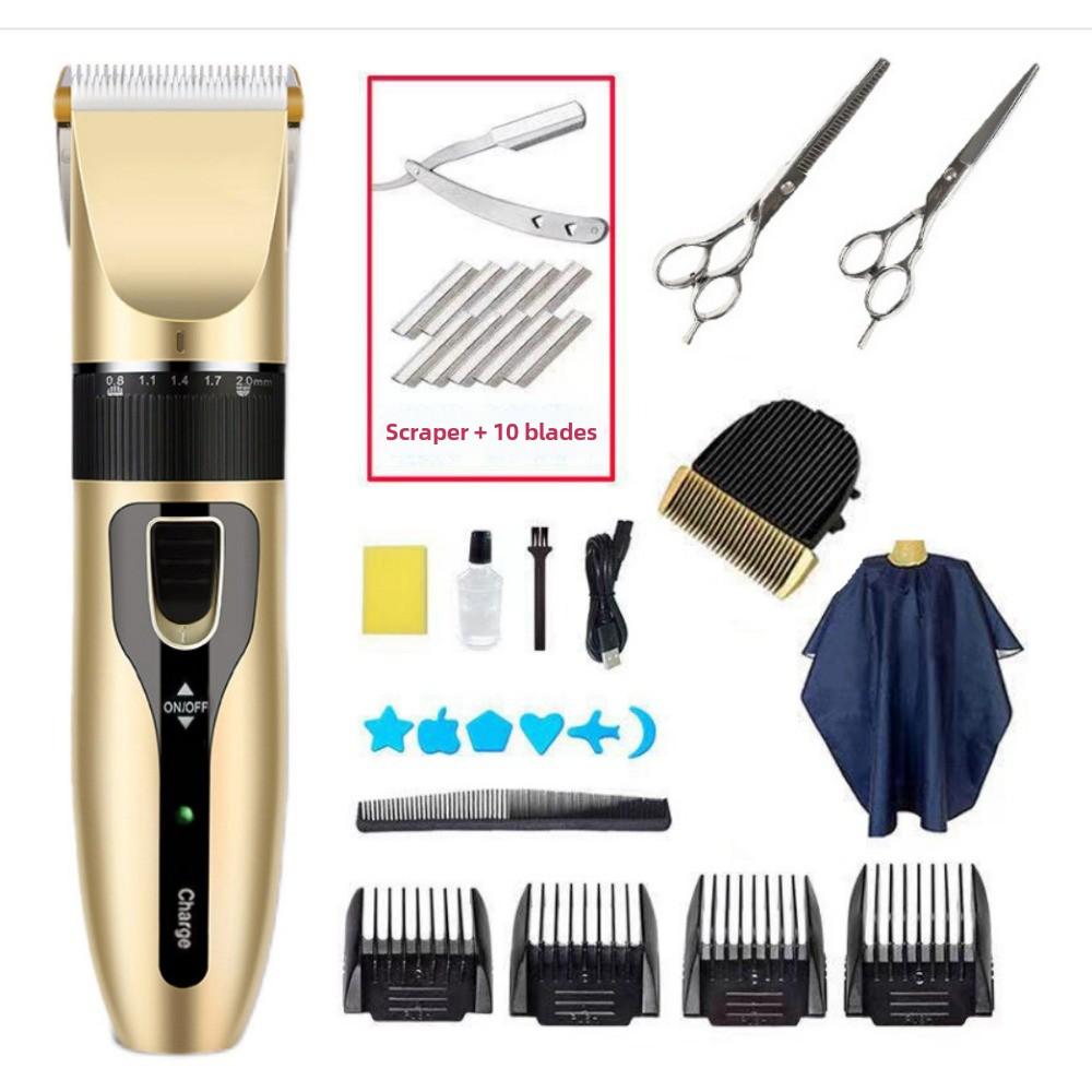 Electric Fader Professional Haircut Electric Push Scissor Adult Children Razor Bald Hair Cutter Rechargeable