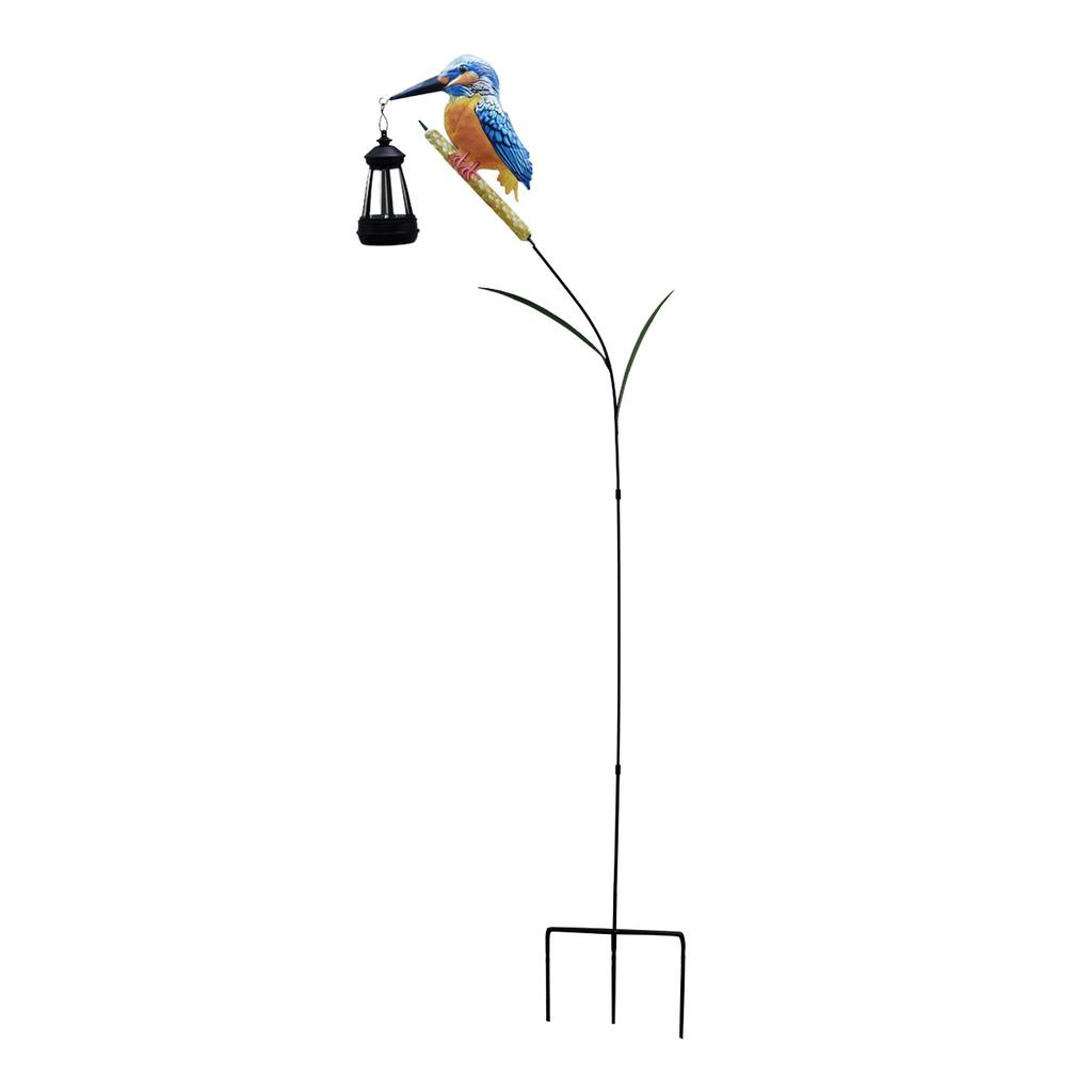 JYL TS/044,Iron Kingfisher Carrying Lantern Solar Ground Stake Light for Garden Landscape Decor Night Lamp