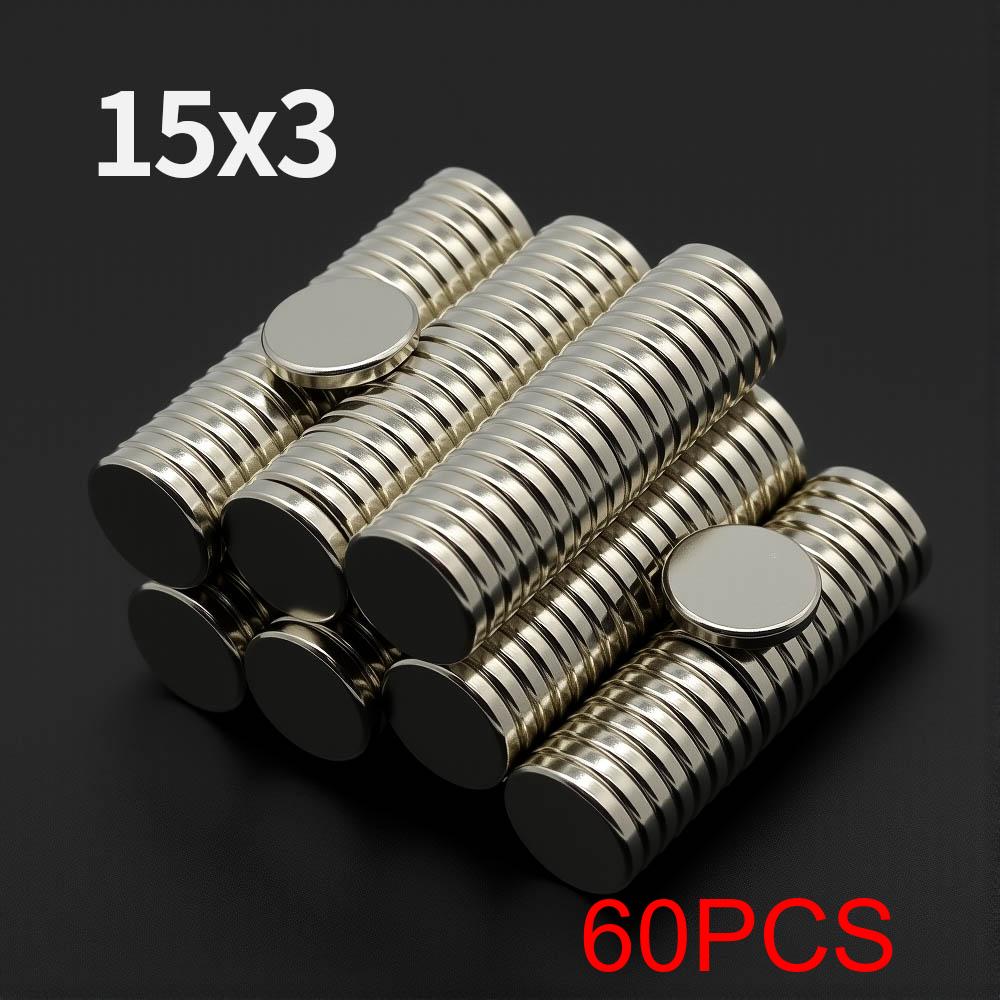 Powerful Neodymium Magnet N35 NdfeB Permanent Magnetic imanes Round Super Strong Fridge Magnets DIY 15x1 15x2 15x3 15x4 15x5mm