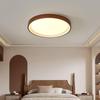 Mid-Century Ultra-Thin Walnut Grain Ceiling Light for Living Room & Bedroom