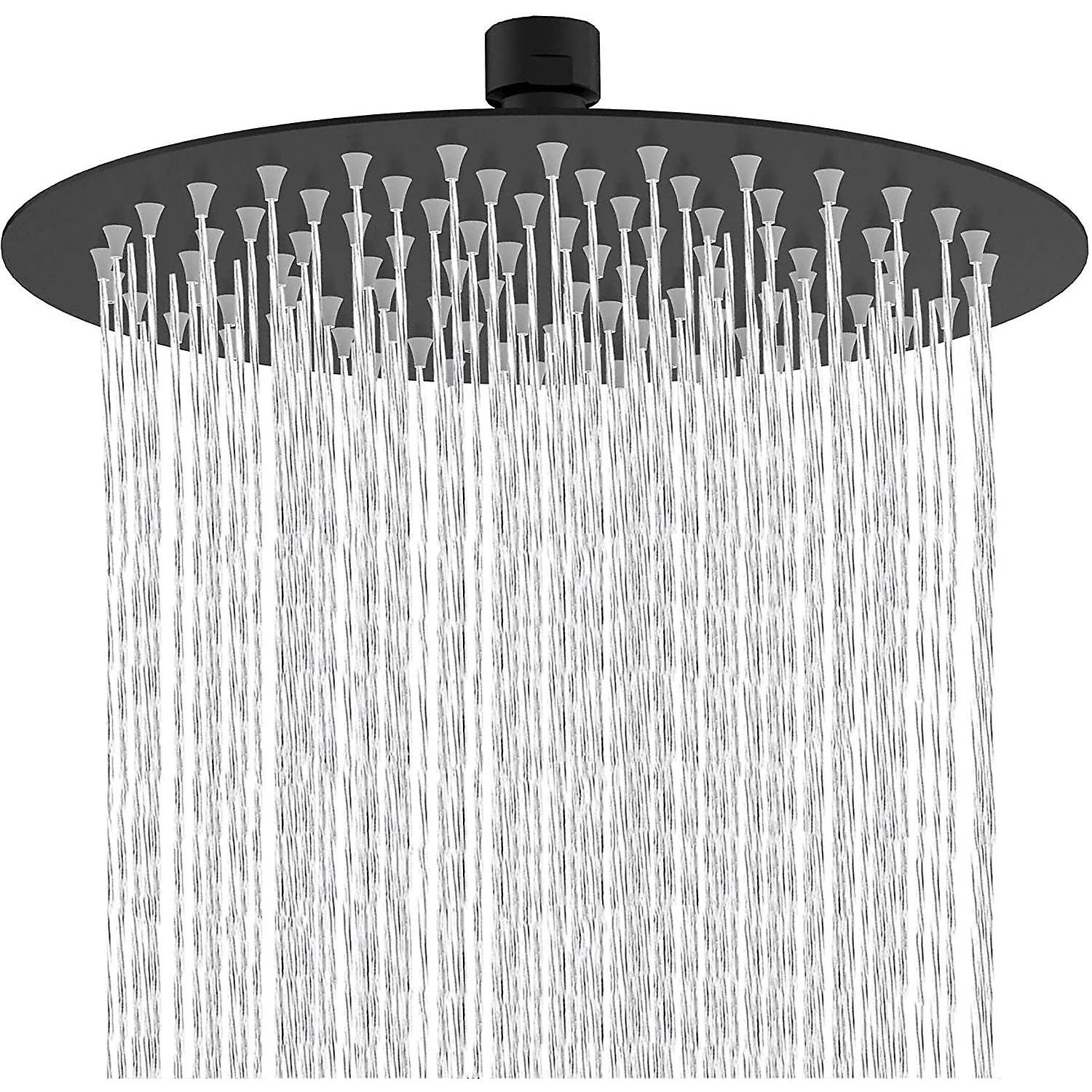 8 Inch Round Shower Head Fixed Shower Head 304 Stainless Steel Black 360 Rotatable Powerful High Pressure Spray Spray Bathroom Bathroom Fixed Shower 8 inch чёрный