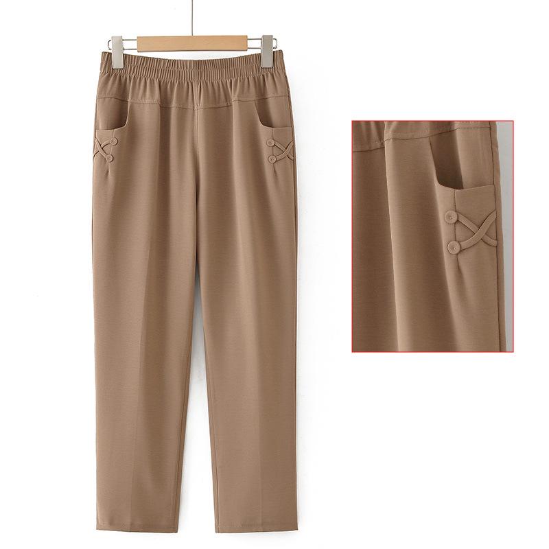 

2026 Mother’s Day Breathable Elastic Waist Straight-Leg Casual Pants for Middle-Aged Women 2XL (suitable for 105-120 jin)