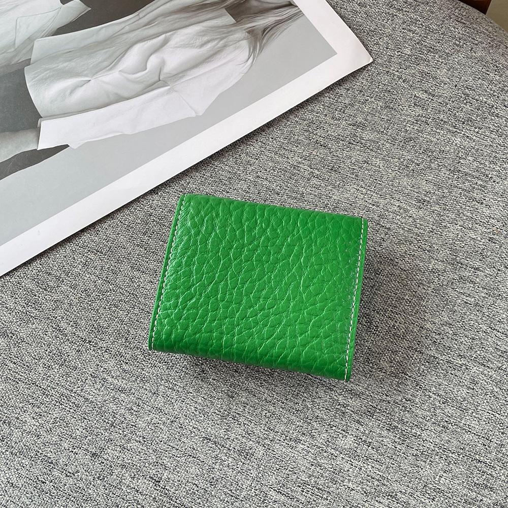 Carteira de Moedas Unissex Texturizada de Couro Genuíno Estilo de Marca Primeira Camada de Couro de Vaca Porta-Cartões Alta Qualidade Couro de Bezerro Mini Carteira